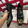 Valentino Women Black Leather Heels product view 4