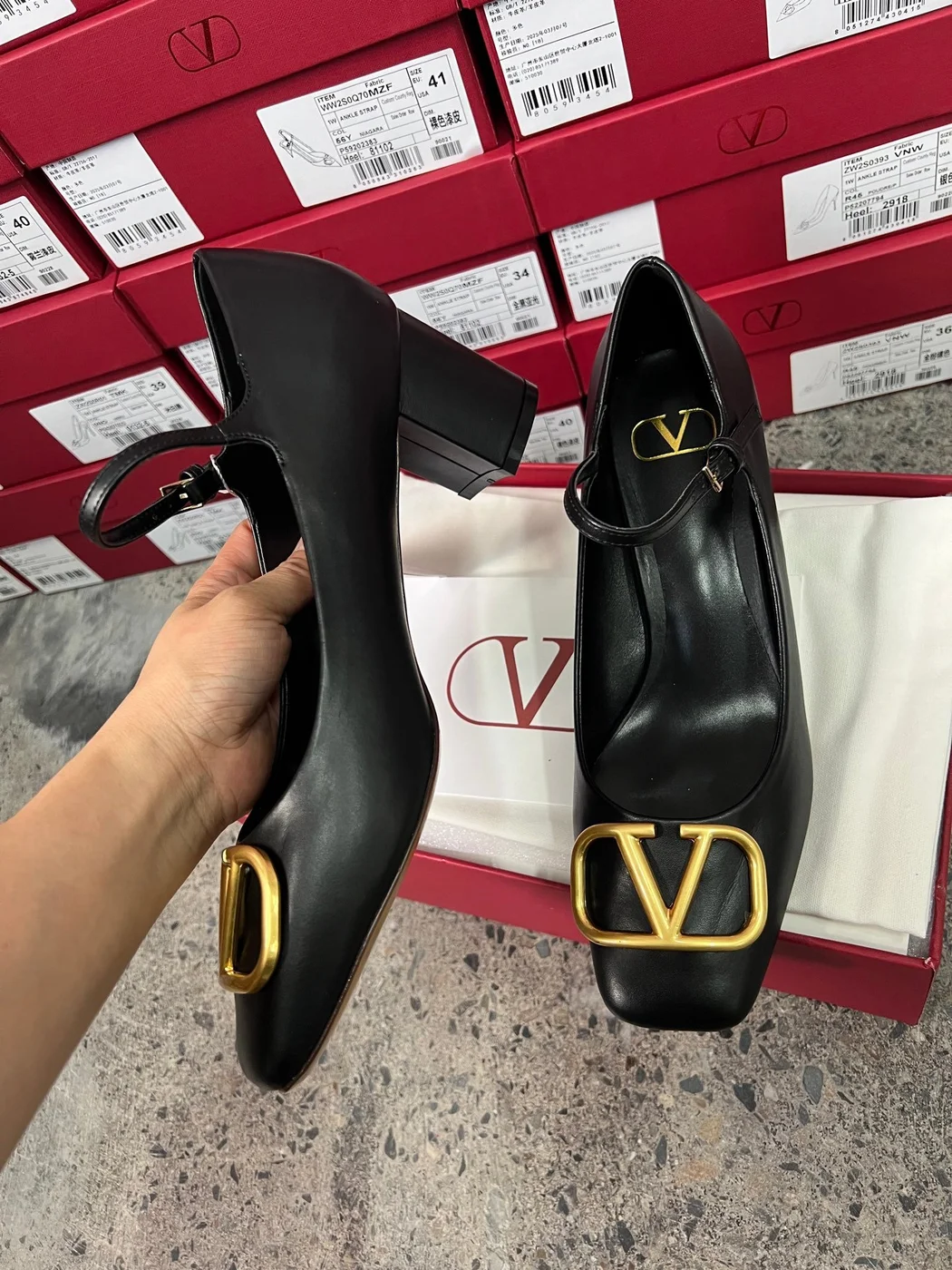 Valentino Women Black Leather Heels product view 4