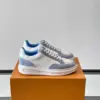 Louis Vuitton Men White Blue Leather Suede Sneakers product view 1