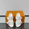 Louis Vuitton Men White Multicolor Pattern Leather Sandals product view 6