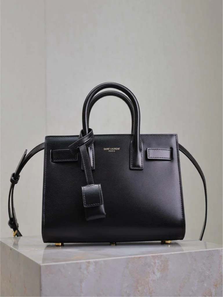 Saint Laurent Sac De Jour Gold Black Grain Leather Bag product view 1