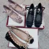 Valentino Women Black Patent Leather Studded Flats product view 3