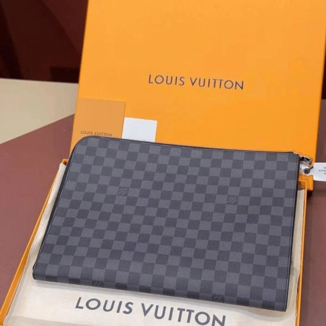 Louis Vuitton Handbag Men’s Black With Wallet 25 cm product photo