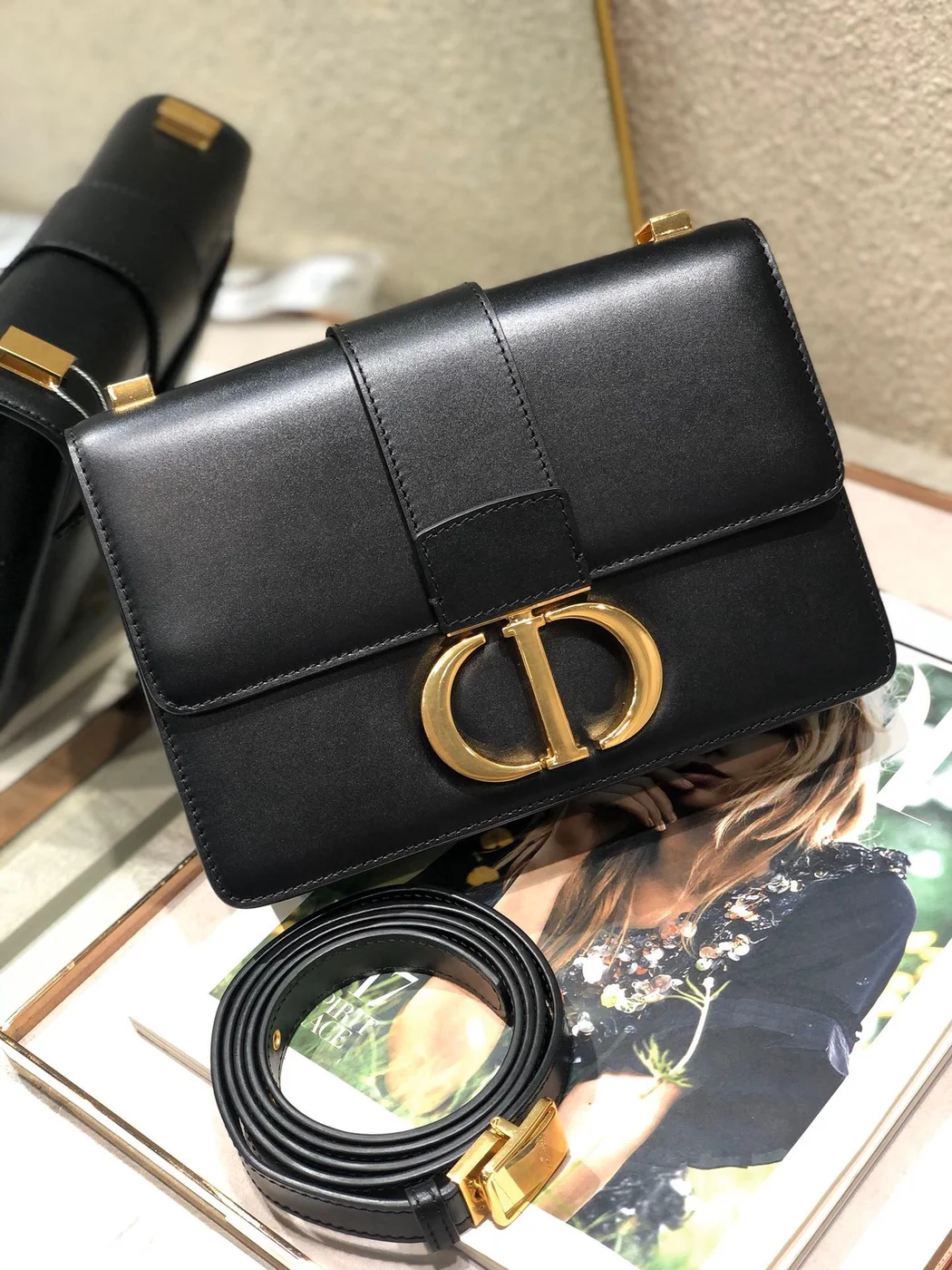Dior 30 Montaigne High- Women’s Handbag Black with Gold Lock 24x17x8cm product view 2