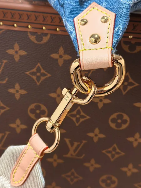 Louis Vuitton 25S Bumbag 38 In Blue Monogram Denim Leather Trim Gold Hardware Bag product view 6
