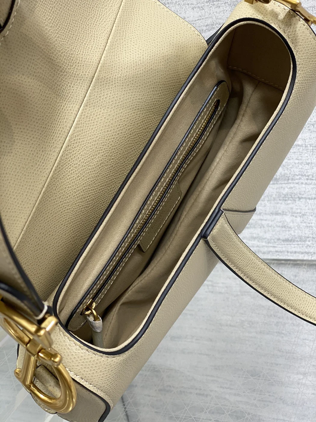 Dior Saddle Bag in Beige Gold Hardware product view 7