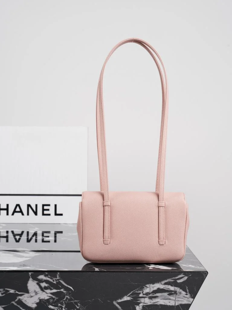 Chanel Caviar Preppy Coco Mini Flap bag in light pink color product view 7