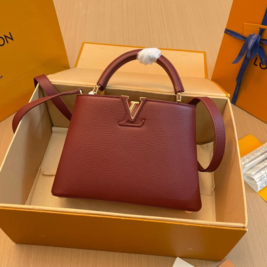 Louis Vuitton Capucines Woman’s Dark Red Handbags 27x21x10cm product view 1
