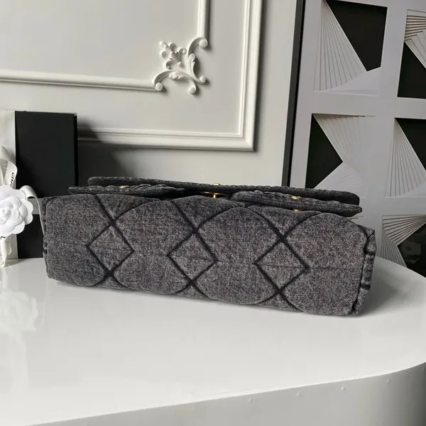 Chanel Maxi Flapbag in washed denim with gold-tone metal hardware Bag product view 6