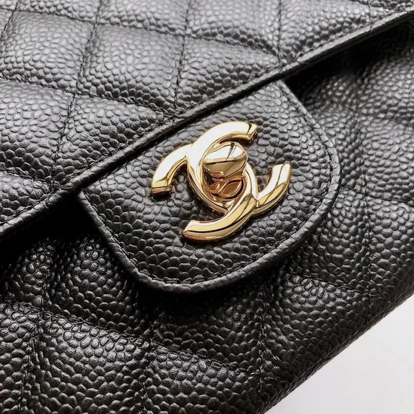Chanel Classic Flap 25.5 Black Gold Hardware 187 factory Bag product view 6