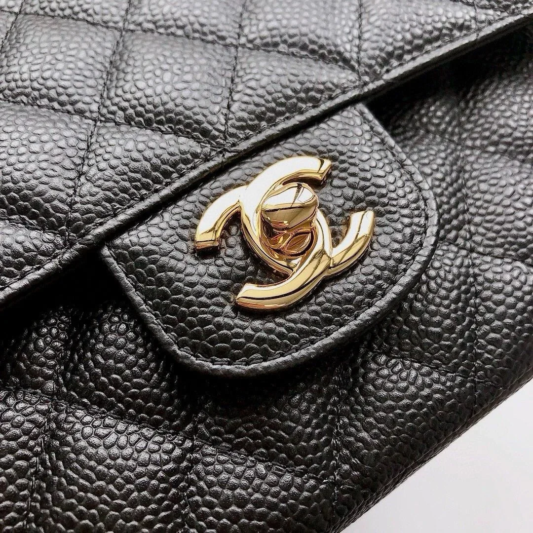 Chanel Classic Flap 25.5 Black Gold Hardware 187 factory Bag product view 6
