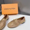 Louis Vuitton Women Beige Leather Loafers product view 4