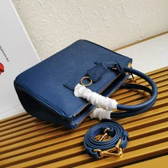 Prada Pra Galleria 28 Bag In Navy Blue Saffiano Leather product view 4
