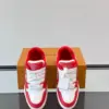 Louis Vuitton Men Red White Leather Sneakers product view 6