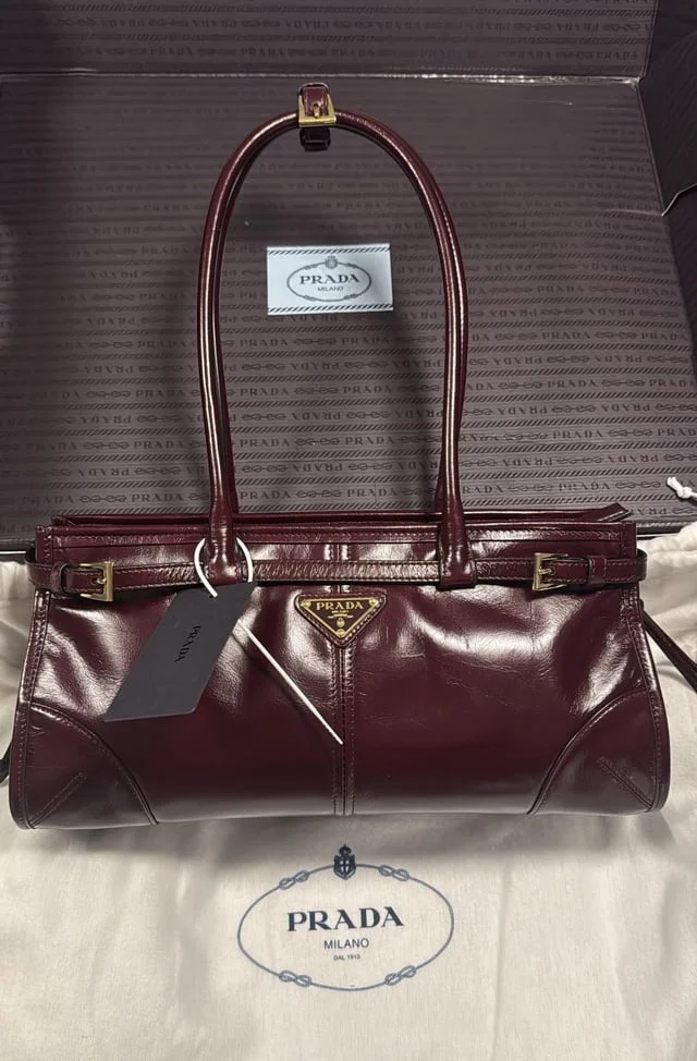 Prada Bonnie Medium Maroon Bag product view 1