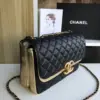Chanel Woman’s Handbags Black Mix Yellow Leather 25 cm product view 2