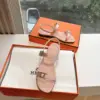 Hermès Women Beige Leather Strappy Sandals product view 3