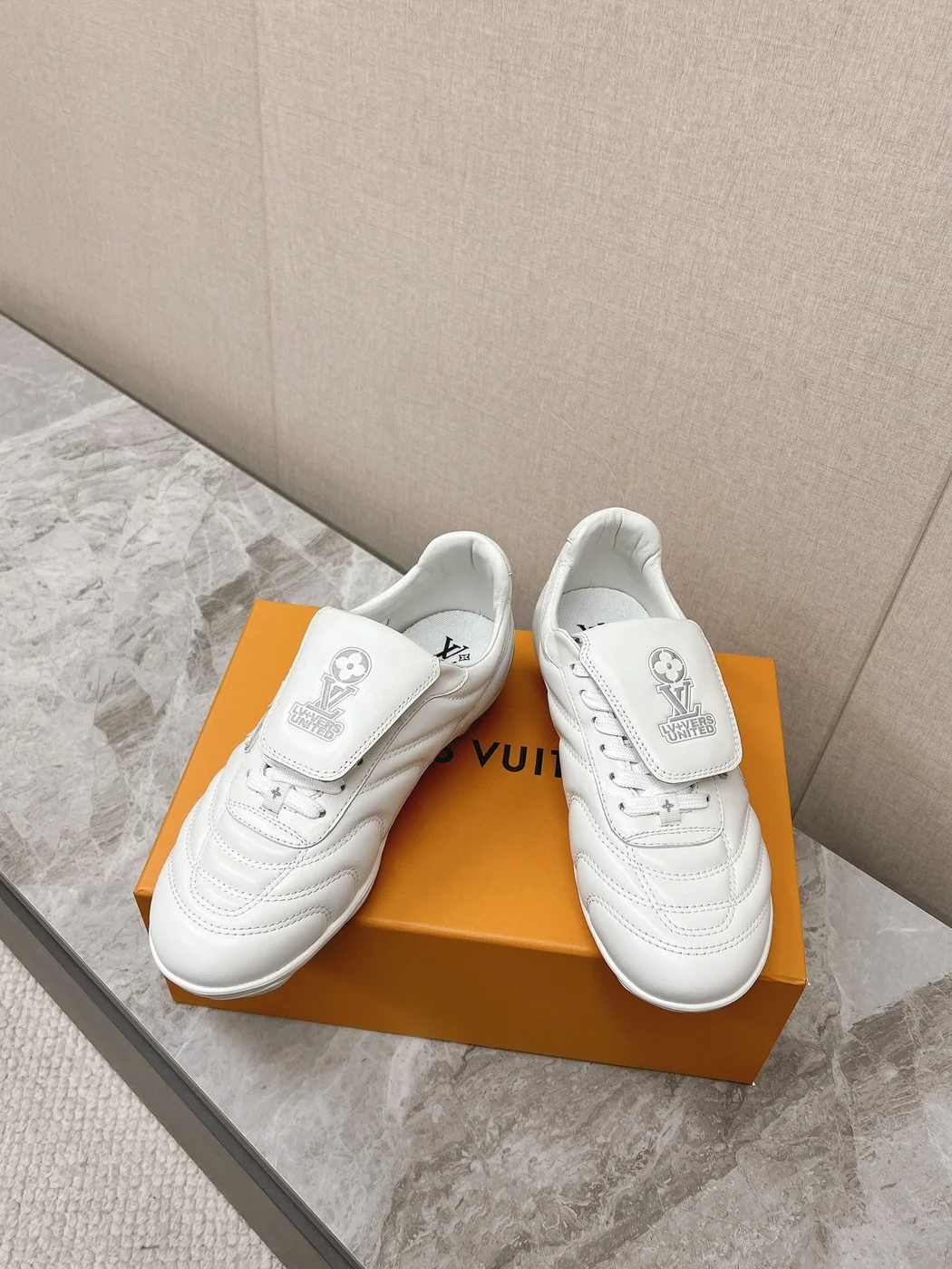 Louis Vuitton Women White Leather Sneakers product view 3