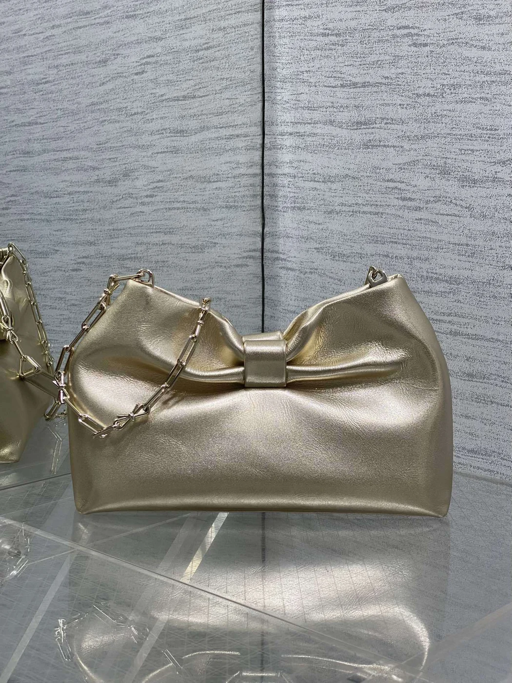Dior Bow Bag Gold Lambskin product view 4