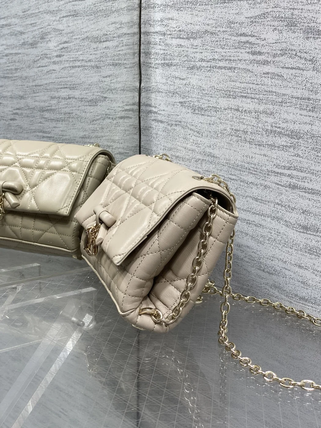 Dior My Dior Mini Bag in Beige Cannage Lambskin product view 3
