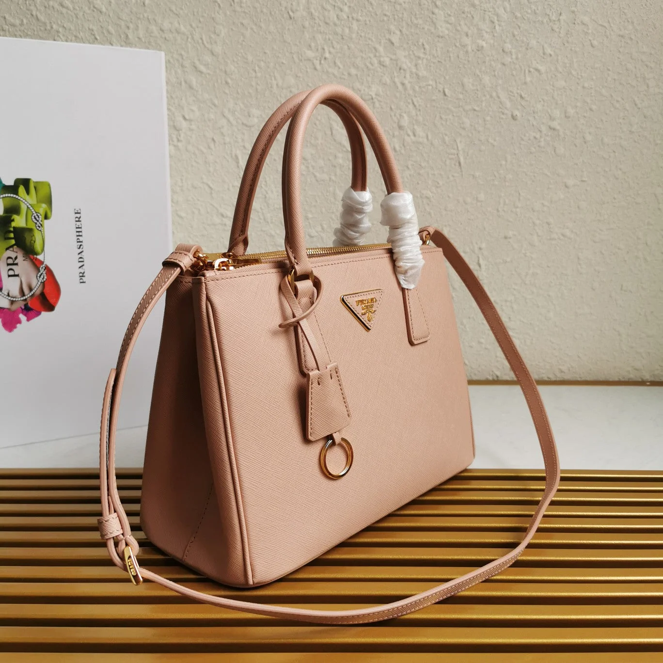 Prada Medium Galleria 28 Beige Saffiano Leather Bag product view 2