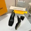Louis Vuitton Women Black Leather Slingback Heels product view 4