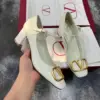 Valentino Women White Mary Jane Heels with Gold-Tone VLogo Detail product view 3