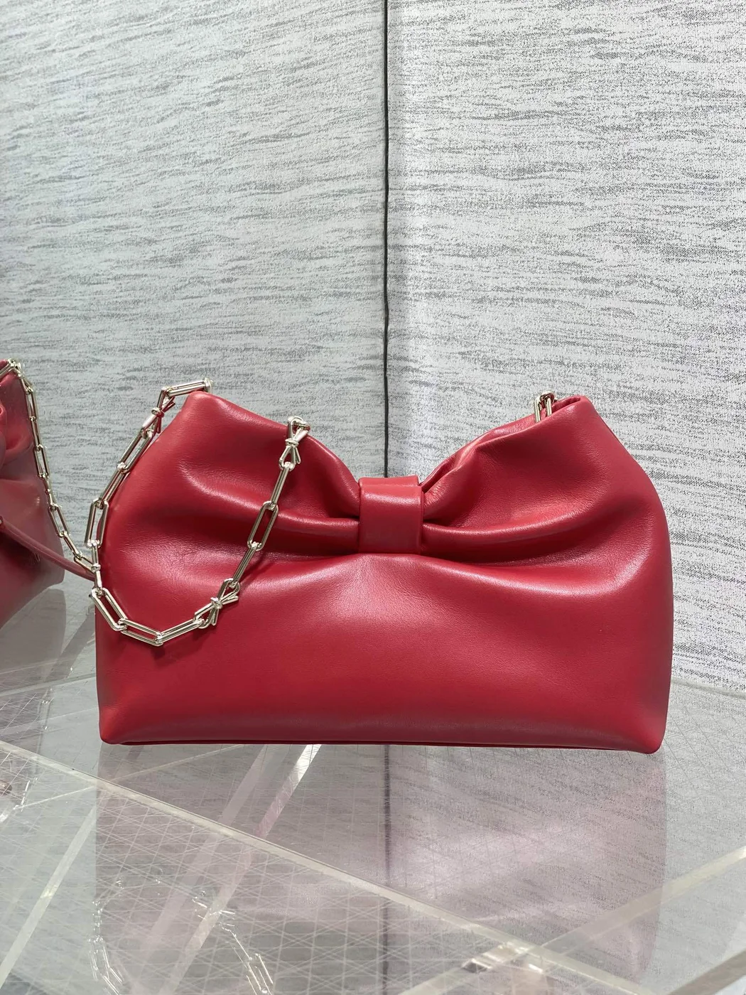 Dior Bow Bag Red Lambskin product view 3