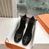 Hermès Women Black Mesh And Leather Boots product view 3