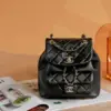 Chanel Mini Smooth Leather Backpack With Gold Lock Women’s Black 18x19x12cm product view 1