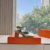 Hermès Women Silver Leather Square Toe Heels product view 5