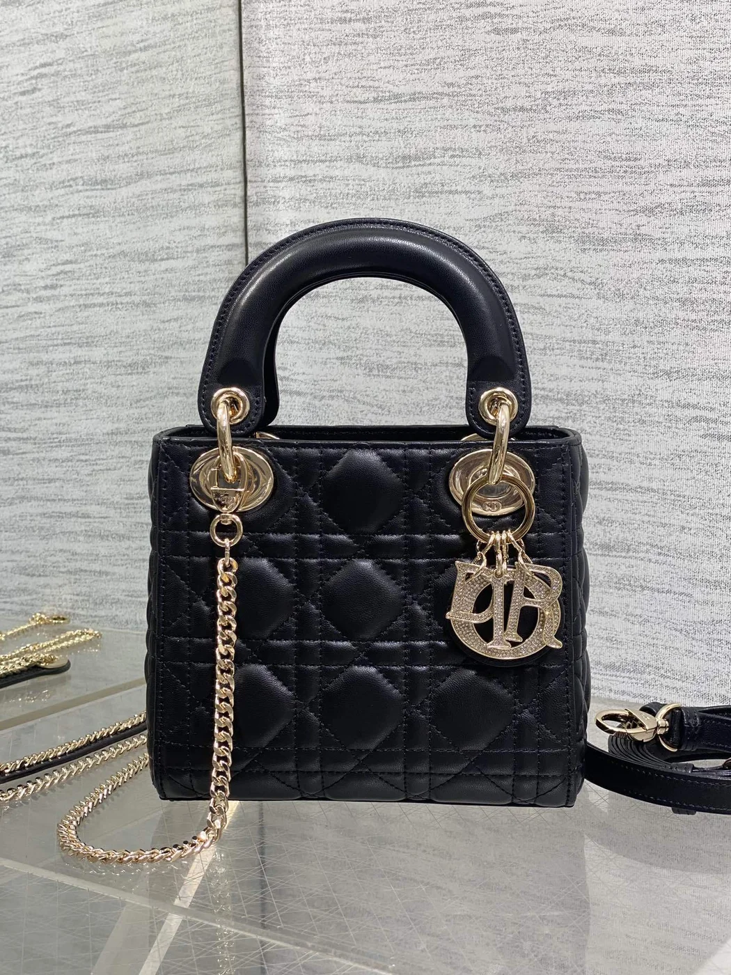 Dior Mini Lady Dior bag in Black product view 2