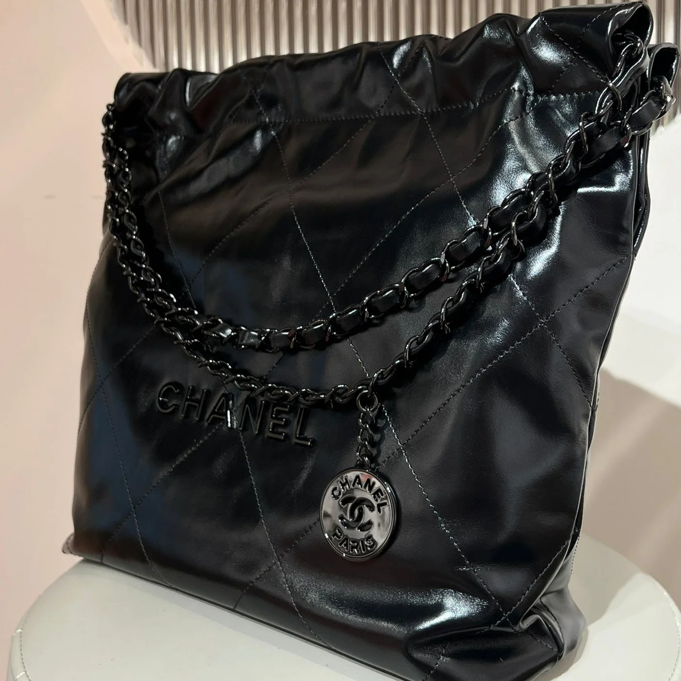 Chanel 22 Bag Black with Black Hardware product view 6