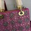 Dior Lady  Bag Metallic Calfskin  Satin with Rose Des Vent product view 5