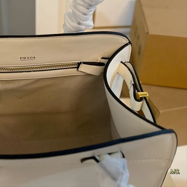 Prada Medium Galleria Bag 28 In Cider Brown Smooth Calfskin Gold Hardware product view 5
