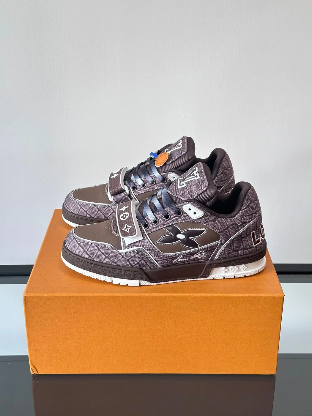 Louis Vuitton Men Brown Textile Sneakers product view 2