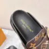 Louis Vuitton Women Brown Leather Monogram Mules product view 2