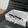 Chanel Women Black Mesh Logo Slide Sandals product view 4