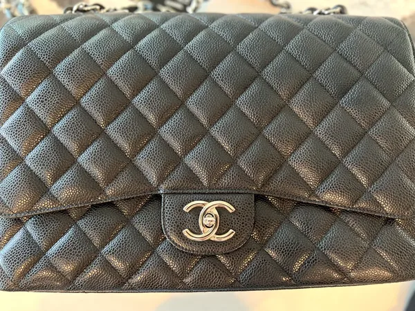 Chanel Maxi Classic Flap Jumbo Black Silver Hardware Bag product view 4