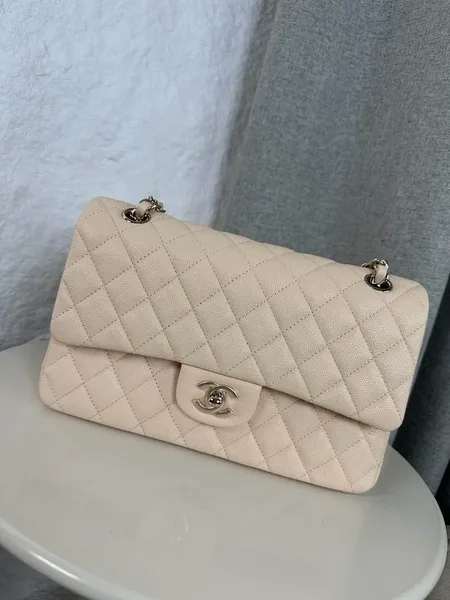 Chanel Classic Flap Medium Beige Gold Hardware Bag product view 1