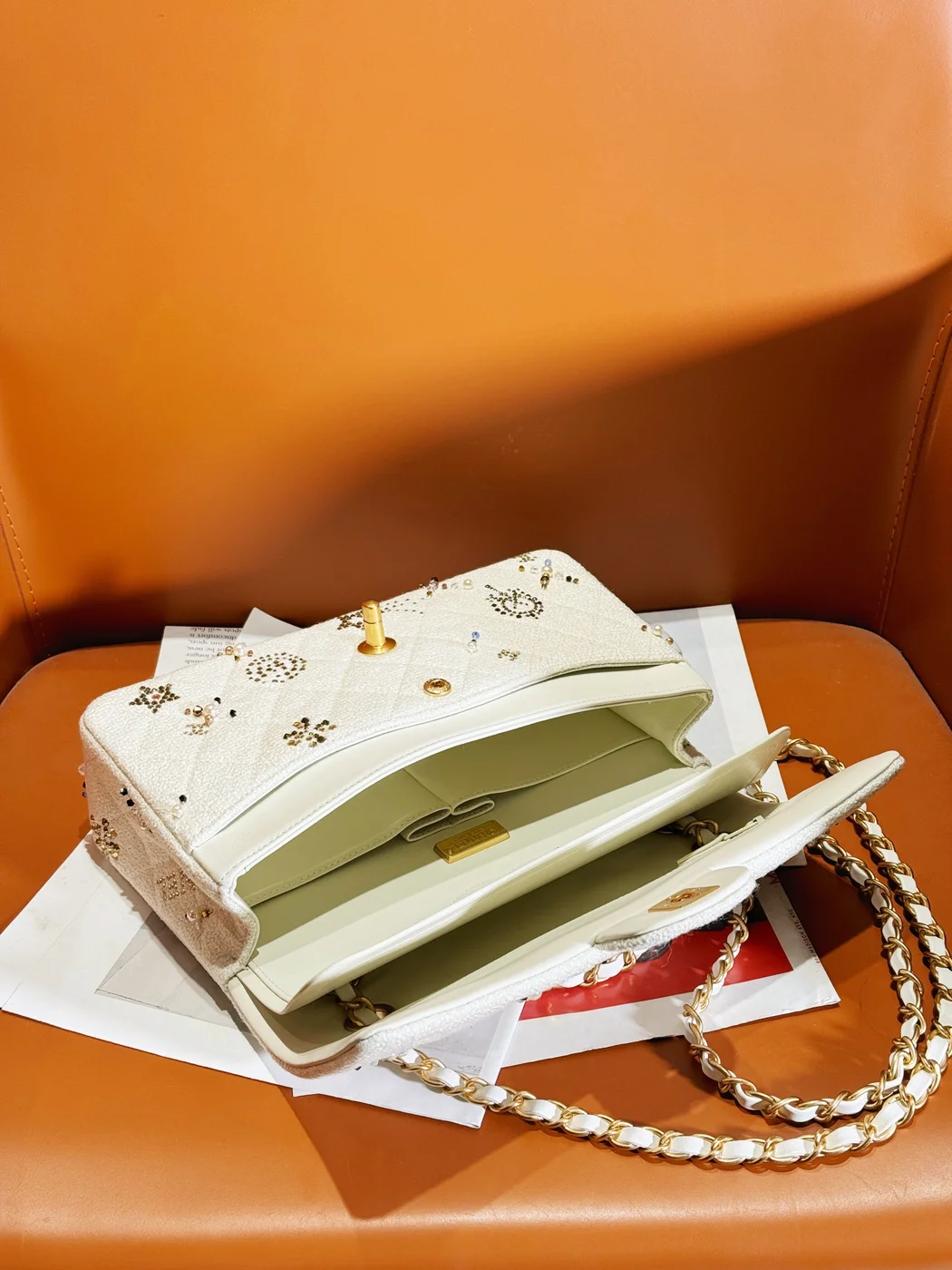 Chanel Flap Bag Leather Bag with Gold Hardware product view 2