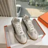 Hermès Women White Suede And Mesh Sneakers product view 3