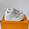 Louis Vuitton Men White Leather Sneakers With Black Splatter product view 1