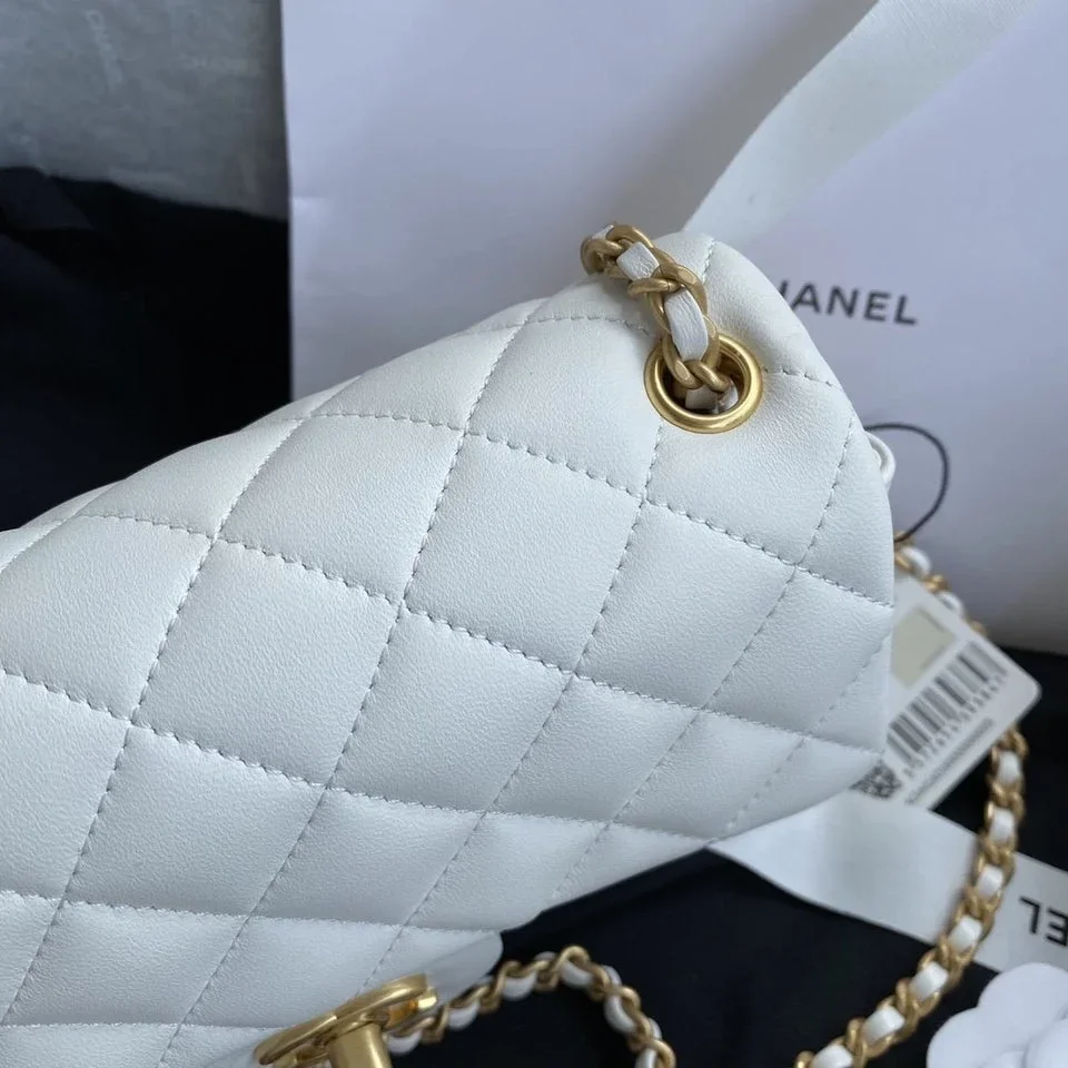 Chanel White Pearl Crush Mini Flap Bag product view 7