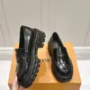 Louis Vuitton Women Black Leather Loafers — Fringe Detail product view 4