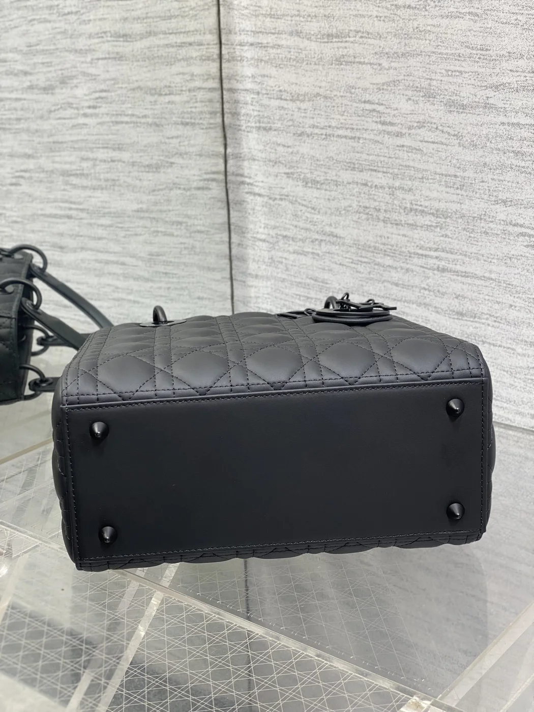 Dior Medium Lady Bag in Matte Black product view 6