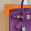 Hermès Birkin 25 Dark Purple Togo Leather Palladium Hardware Bag product view 5