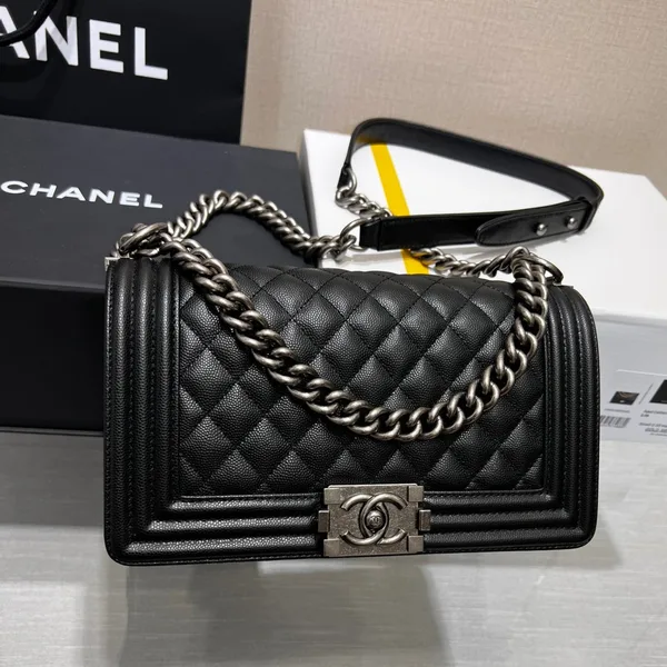 Chanel Boy Black Silver Hardware Woman’s 20 cm Bag product view 1