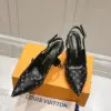 Louis Vuitton Women Black Patterned Leather Heels product view 5