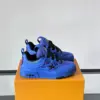 Louis Vuitton Men Blue Mesh And Leather Sneakers product view 1